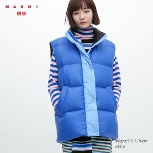 Uniqlo x MARNI Women's Down Oversized Vest Blue L